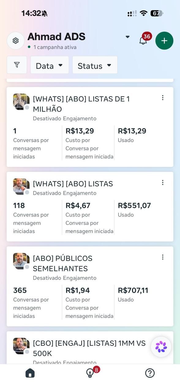 Públicos semelhantes com conversas a R$ 1,94 e R$ 4,67